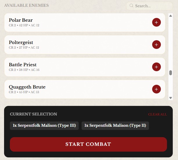 Combat screenshot